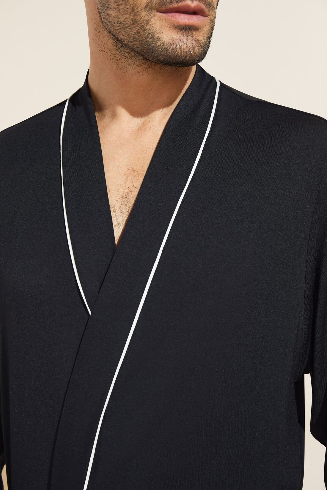 William TENCEL™ Modal Robe - Black/Ivory